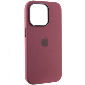 Чехол Silicone Case Metal Buttons (AA) для Apple iPhone 14 Pro Max (6.7"), Бордовый / Plum - изображение 2