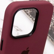 Чехол Silicone Case Metal Buttons (AA) для Apple iPhone 14 Pro Max (6.7"), Бордовый / Plum