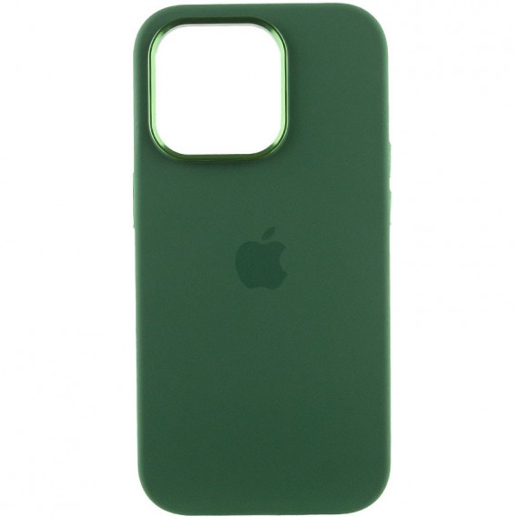 Чохол Silicone Case Metal Buttons (AA) для Apple iPhone 14 Pro Max (6.7"), Зелений / Clover