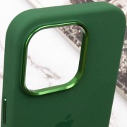 Чехол Silicone Case Metal Buttons (AA) для Apple iPhone 14 Pro Max (6.7"), Зеленый / Clover