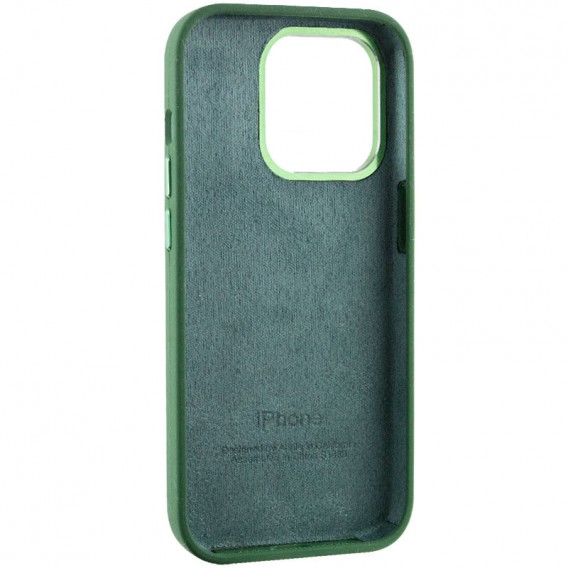 Чохол Silicone Case Metal Buttons (AA) для Apple iPhone 14 Pro Max (6.7"), Зелений / Clover