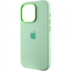 Чехол Silicone Case Metal Buttons (AA) для Apple iPhone 14 Pro Max (6.7"), Зеленый / Pistachio