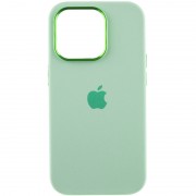 Чехол Silicone Case Metal Buttons (AA) для Apple iPhone 14 Pro Max (6.7"), Зеленый / Pistachio