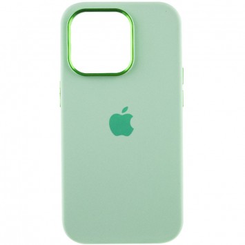 Чехол Silicone Case Metal Buttons (AA) для Apple iPhone 14 Pro Max (6.7"), Зеленый / Pistachio - Чехлы для iPhone 14 Pro Max - изображение 2