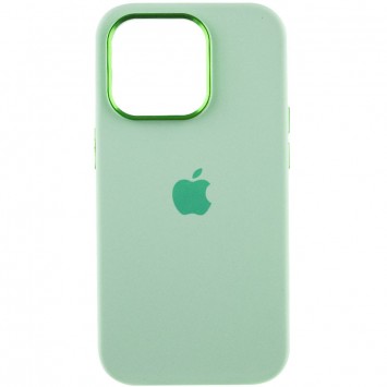 Чохол Silicone Case Metal Buttons (AA) для Apple iPhone 14 Pro Max (6.7"), Зелений / Pistachio - зображення 2 