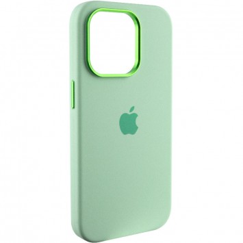 Чехол Silicone Case Metal Buttons (AA) для Apple iPhone 14 Pro Max (6.7"), Зеленый / Pistachio - Чехлы для iPhone 14 Pro Max - изображение 1