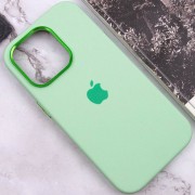 Чехол Silicone Case Metal Buttons (AA) для Apple iPhone 14 Pro Max (6.7"), Зеленый / Pistachio