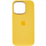 Чохол Silicone Case Metal Buttons (AA) для Apple iPhone 14 Pro Max (6.7"), Жовтий / Sunglow
