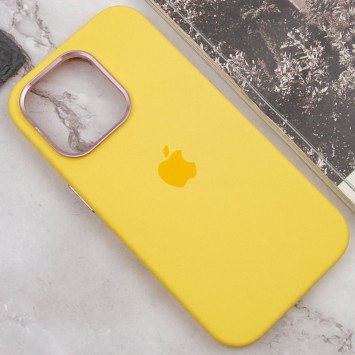 Чехол Silicone Case Metal Buttons (AA) для Apple iPhone 14 Pro Max (6.7"), Желтый / Sunglow - Чехлы для iPhone 14 Pro Max - изображение 6