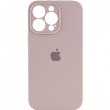 Серый чехол для iPhone 14 Pro с более высокой защитой для камеры, имеющий маркировку AA и оттенком Lavender. Материал — силикон.