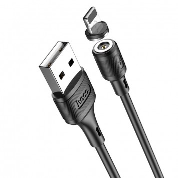 Чорний магнітний кабель Hoco X52 Sereno з USB до Lightning, довжиною 1м