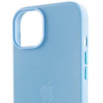 Кожаный чехол для iPhone 14 - Leather Case (AA) with MagSafe, Blue - Чехлы для iPhone 14 - изображение 4