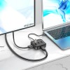 Перехідник HUB Hoco HB37 Easy link 6-in-1 Multiport Adapter (HDTV+RJ45+USB3.0+USB2.0*2+PD100W), Black
