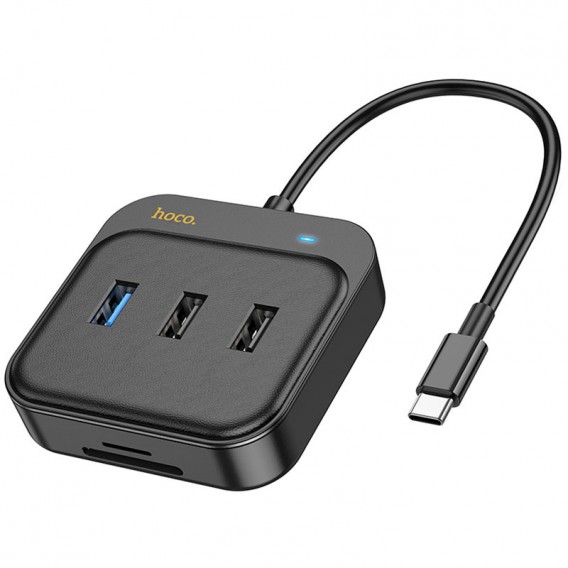 Перехідник HUB Hoco HB38 Easy link 7-in-1 Multiport Adapter (HDTV+SD/TF+USB3.0+USB2.0*2+PD100W), Black