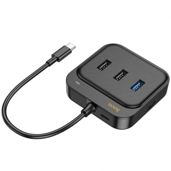 Перехідник HUB Hoco HB38 Easy link 7-in-1 Multiport Adapter (HDTV+SD/TF+USB3.0+USB2.0*2+PD100W), Black