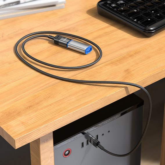 Перехідник Hoco U107 USB male to USB female USB3.0, Black