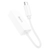 Перехідник Hoco UA22 Acquire Type-C ethernet adapter (100 Mbps), White