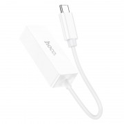 Перехідник Hoco UA22 Acquire Type-C ethernet adapter (100 Mbps), White