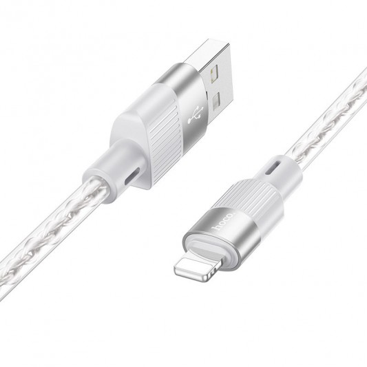 Шнур до Айфона Hoco X99 Crystal Junction USB to Lightning (1.2m), Gray - зображення 2 