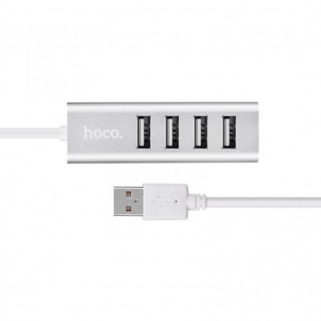 Перехідник HUB Hoco HB1 USB to USB 2.0 (4 port) (1m), Срібний - Кабелі / Перехідники - зображення 1 