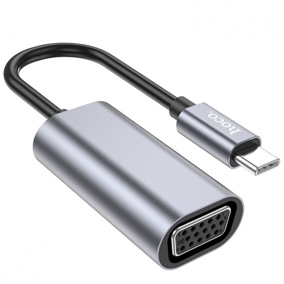 Переходник Hoco UA21 Origin Type-C to VGA, Metal gray