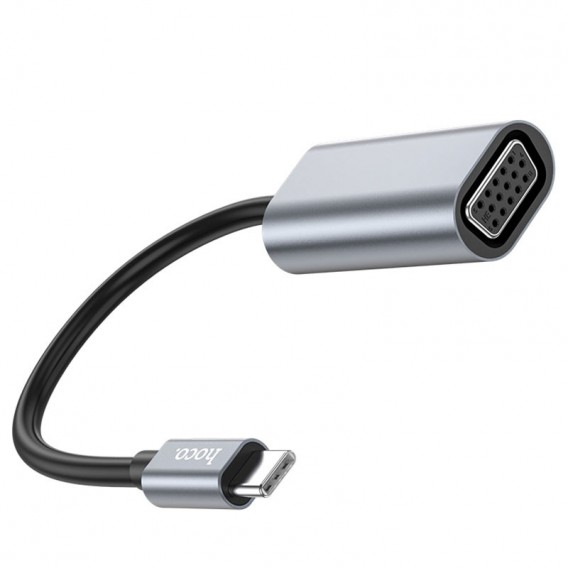 Переходник Hoco UA21 Origin Type-C to VGA, Metal gray