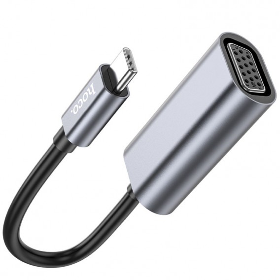 Переходник Hoco UA21 Origin Type-C to VGA, Metal gray