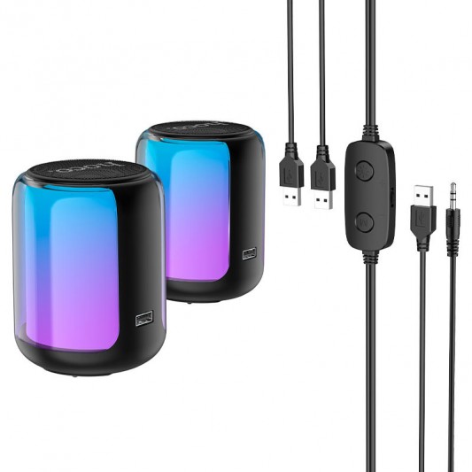 Bluetooth Колонка Hoco BS56 Colorful 2in1, Black - зображення 4 
