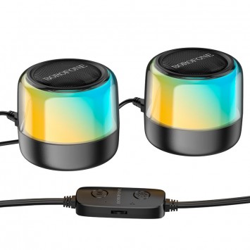 Bluetooth колонка Borofone BP12 Colorful BT wired 2-in-1 computer speaker, Black - Колонки / Акустика - изображение 4