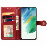 Кожаный чехол книжка GETMAN Gallant (PU) для Samsung Galaxy S21 FE, Красный