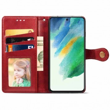 Кожаный чехол книжка GETMAN Gallant (PU) для Samsung Galaxy S21 FE, Красный - Samsung - изображение 1