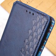 Кожаный чехол книжка GETMAN Cubic (PU) для Samsung Galaxy S21 FE, Синий