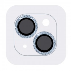 Защитное стекло Metal Shine на камеру (в упак.) для Apple iPhone 15 (6.1") / 15 Plus (6.7"), Голубой / Light Blue