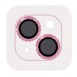 Защитное стекло Metal Shine на камеру (в упак.) для Apple iPhone 15 (6.1") / 15 Plus (6.7"), Розовый / Pink