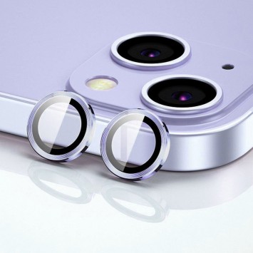 Захисне скло Metal Classic на камеру (в упак.) Apple iPhone 15 (6.1") / 15 Plus (6.7"), Блакитний / Light Blue - iPhone 15 - зображення 6 