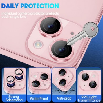 Защитное стекло Metal Classic на камеру (в упак.) для Apple iPhone 15 (6.1") / 15 Plus (6.7"), Розовый / Pink - iPhone 15 - изображение 4
