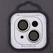 Защитное стекло Metal Classic на камеру (в упак.) для Apple iPhone 15 (6.1") / 15 Plus (6.7"), Салатовый / Light Green