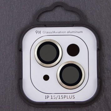 Захисне скло Metal Classic на камеру (в упак.) Apple iPhone 15 (6.1") / 15 Plus (6.7"), Салатовий / Light Green - iPhone 15 - зображення 2 