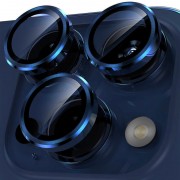 Захисне скло Metal Classic на камеру (в упак.) Apple iPhone 15 Pro (6.1") / 15 Pro Max (6.7"), Синій / Dark Blue