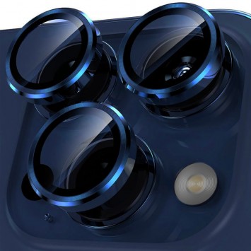 Защитное стекло на камеру для iPhone 15 Pro / 15 Pro Max - Metal Classic, Синій / Dark Blue - iPhone 15 Pro Max - изображение 1