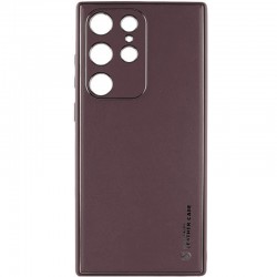 Шкіряний чохол Xshield для Samsung Galaxy S21 Ultra, Бордовий / Plum Red