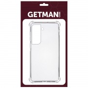 TPU чохол GETMAN Ease logo посилені кути для Samsung Galaxy S21, Безбарвний (прозорий)