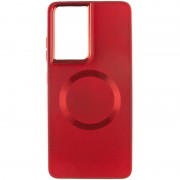 TPU чехол Bonbon Metal Style with MagSafe для Samsung Galaxy S21 Ultra, Красный / Red