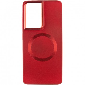 TPU чехол Bonbon Metal Style with MagSafe для Samsung Galaxy S21 Ultra, Красный / Red - Чехлы для Samsung Galaxy S21 Ultra - изображение 1