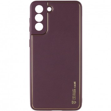 Шкіряний чохол Xshield для Samsung Galaxy S21, Бордовий / Plum Red - Samsung Galaxy S21 - зображення 1 