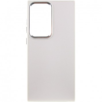 Кожаный чехол Bonbon Leather Metal Style для Samsung Galaxy S22 Ultra, Белый / White