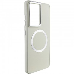 TPU чехол Bonbon Metal Style with MagSafe для Samsung Galaxy S22 Ultra, Белый / White