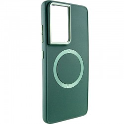 TPU чехол Bonbon Metal Style with MagSafe для Samsung Galaxy S22 Ultra, Зеленый / Army Green