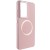 TPU чохол Bonbon Metal Style with MagSafe для Samsung Galaxy S22 Ultra, Рожевий / Light Pink
