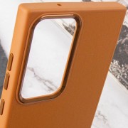 Кожаный чехол Bonbon Leather Metal Style для Samsung Galaxy S22 Ultra, Коричневый / Brown